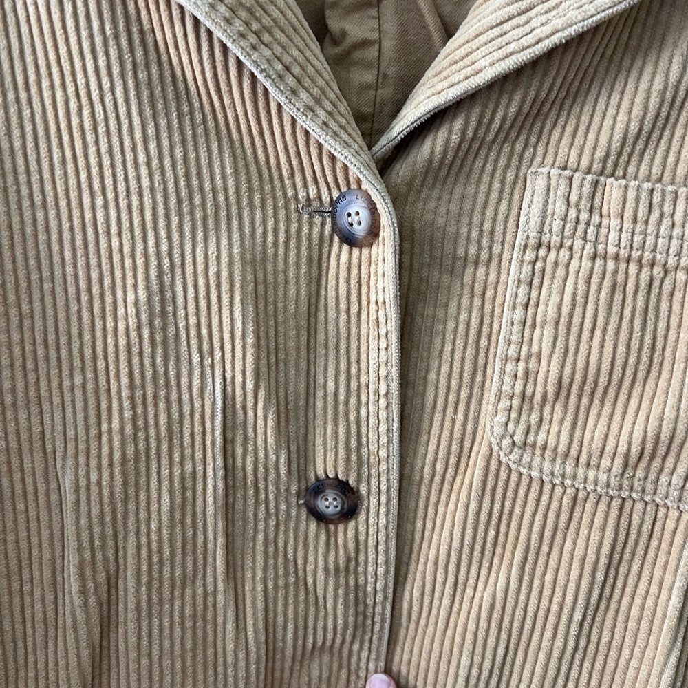 Vintage Liz Claiborne Lizwear Camel Corduroy Chore Jacket Large Oversized - Picture 4 of 11